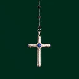 Cruel Intentions Silver Rosary - Ocean Blue - Image 1