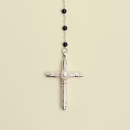 Cruel Intentions Silver Rosary - Pearl - Image 1